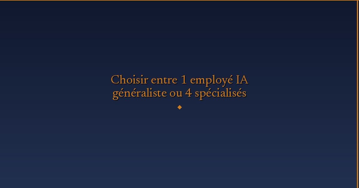 Illustration — Choisir entre 1 employé IA généraliste ou 4 spécialisés