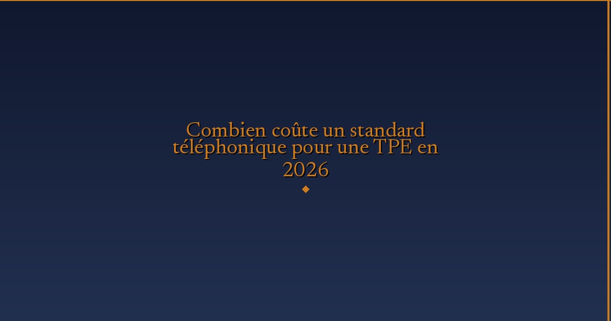 Illustration — Combien coûte un standard téléphonique pour une TPE en 2026