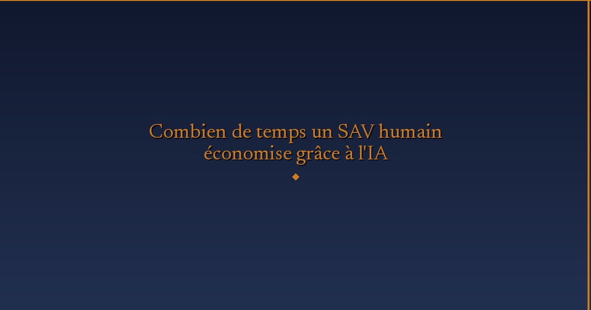 Illustration — Combien de temps un SAV humain économise grâce à l'IA
