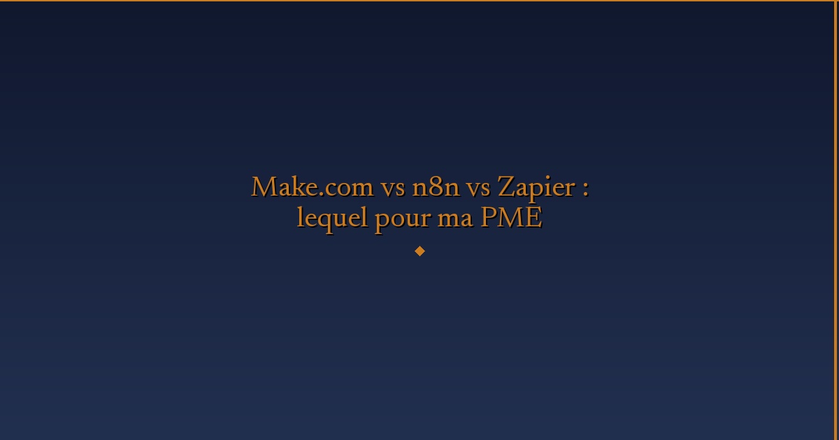 Illustration — Make.com vs n8n vs Zapier : lequel pour ma PME