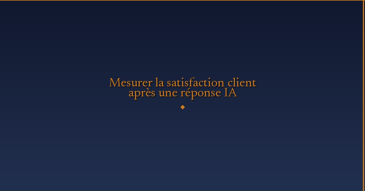 Illustration — Mesurer la satisfaction client après une réponse IA