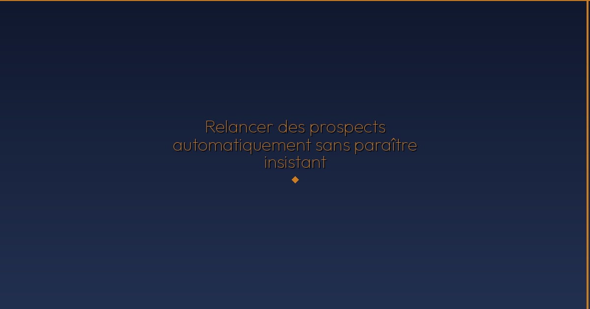 Illustration — Relancer des prospects automatiquement sans paraître insistant