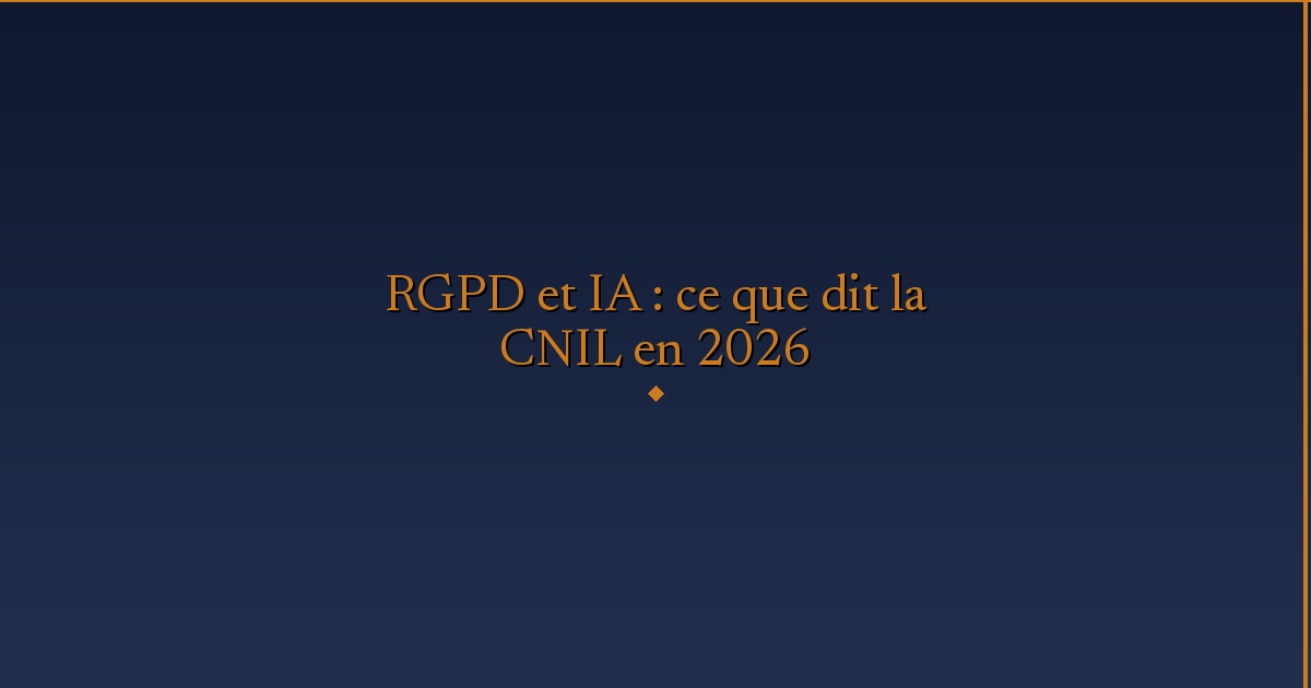Illustration — RGPD et IA : ce que dit la CNIL en 2026