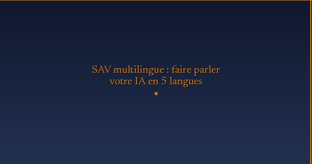 Illustration — SAV multilingue : faire parler votre IA en 5 langues