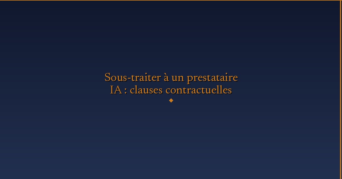 Illustration — Sous-traiter à un prestataire IA : clauses contractuelles