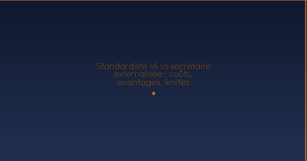 Illustration — Standardiste IA vs secrétaire externalisée : coûts, avantages, limites